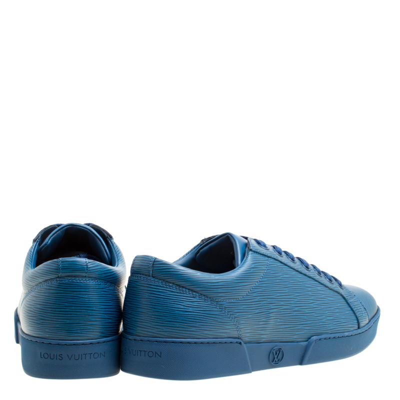 Louis Vuitton Blue Epi Leather Concorde Low Top Sneakers Size 44