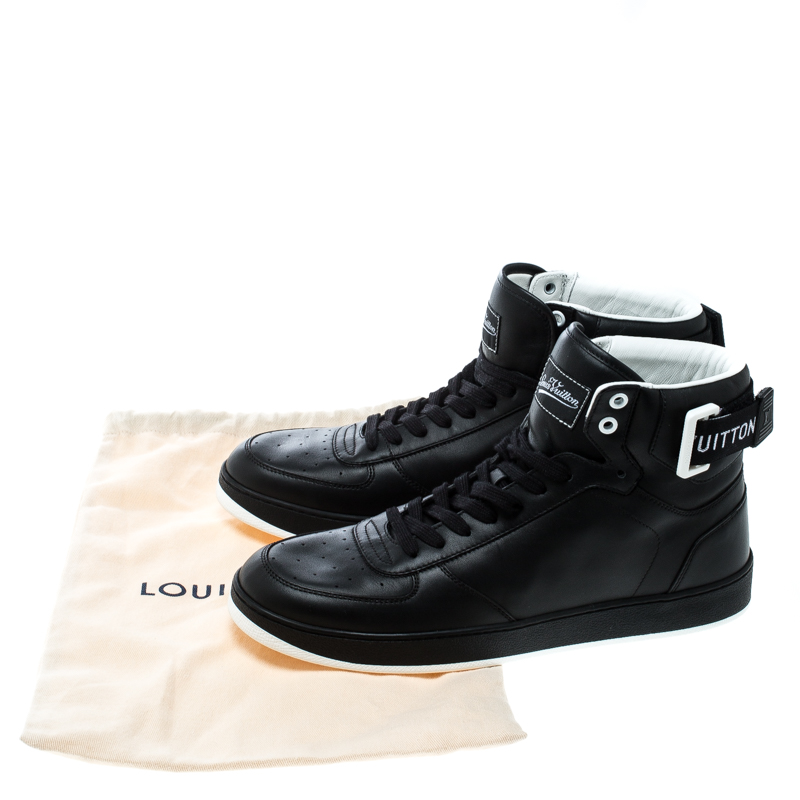 Rivoli leather high trainers Louis Vuitton Black size 9.5 UK in Leather -  29584721