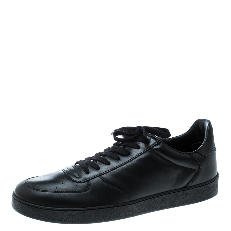 Louis Vuitton Black Leather Rivoli Sneakers Size 43