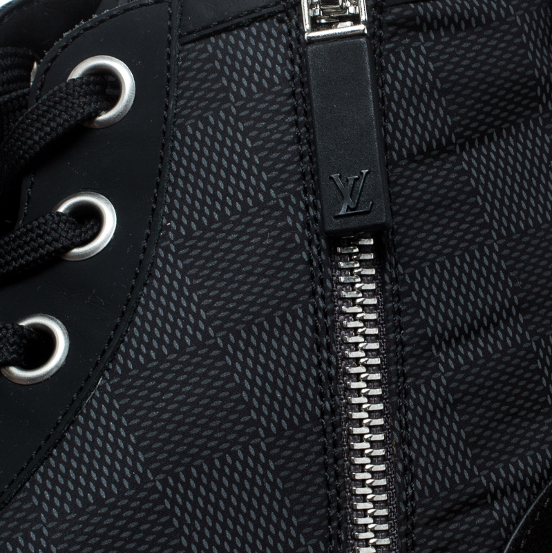 Louis Vuitton Damier Graphite Fabric and Suede Trim Zip Up High