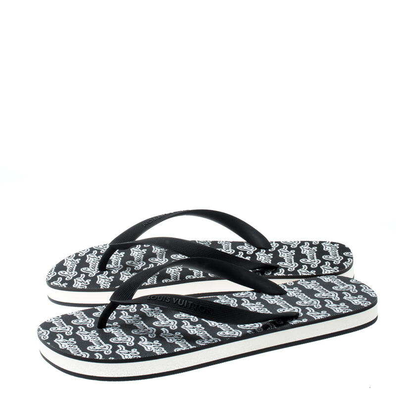 Louis Vuitton LV Molitor Black Rubber Sandals Thongs Slides