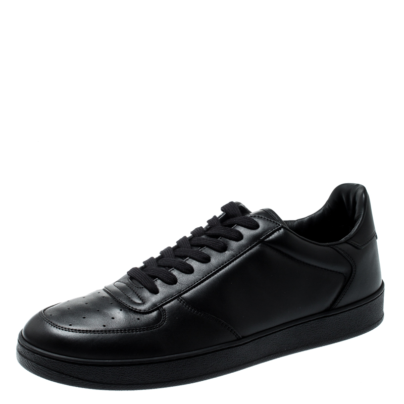 Louis Vuitton Black Leather Rivoli Sneakers Size 41.5