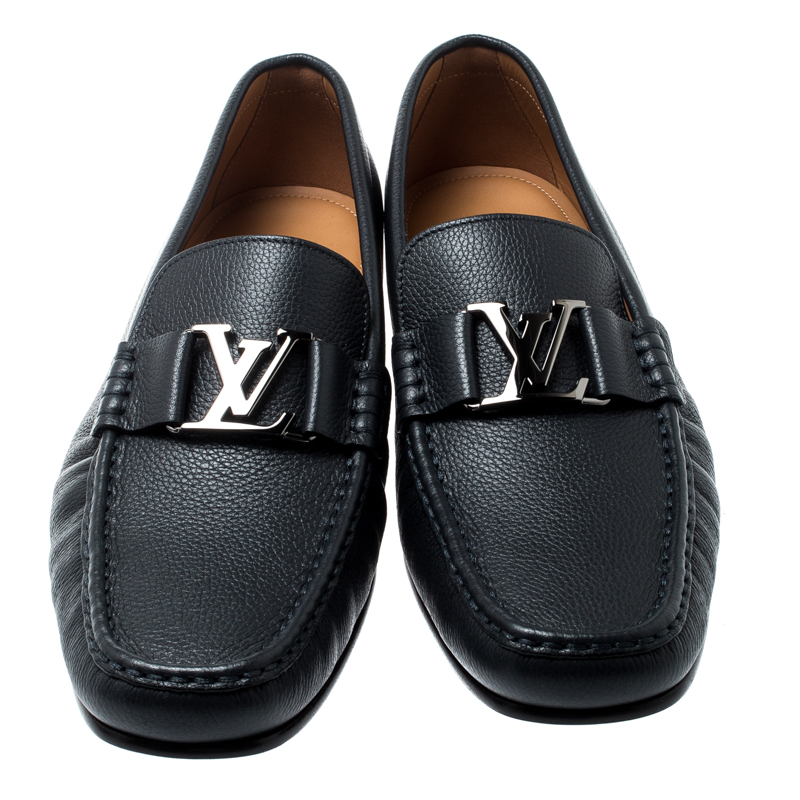 Louis Vuitton Dark Blue Leather Montaigne Loafers Size 43.5 Louis ...