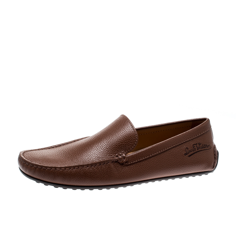 مملوكة مسبقًا Louis Vuitton Brown Leather Loafers Size 43.5