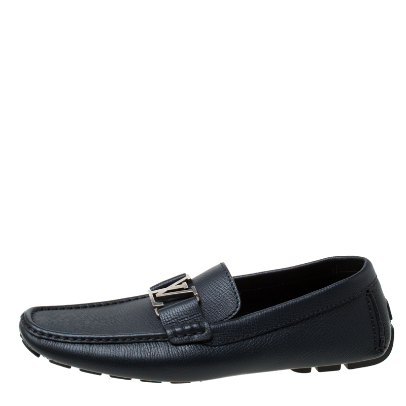 

Louis Vuitton Oxford Blue Leather Monte Carlo Loafers Size