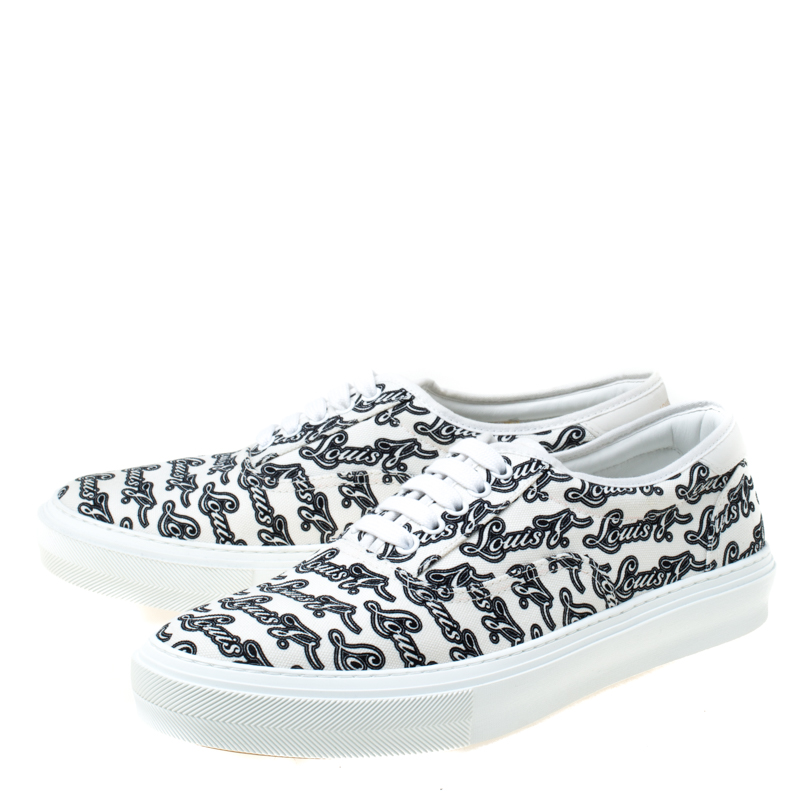 Louis Vuitton Monochrome Logo Print Canvas Trocadero Sneakers Size