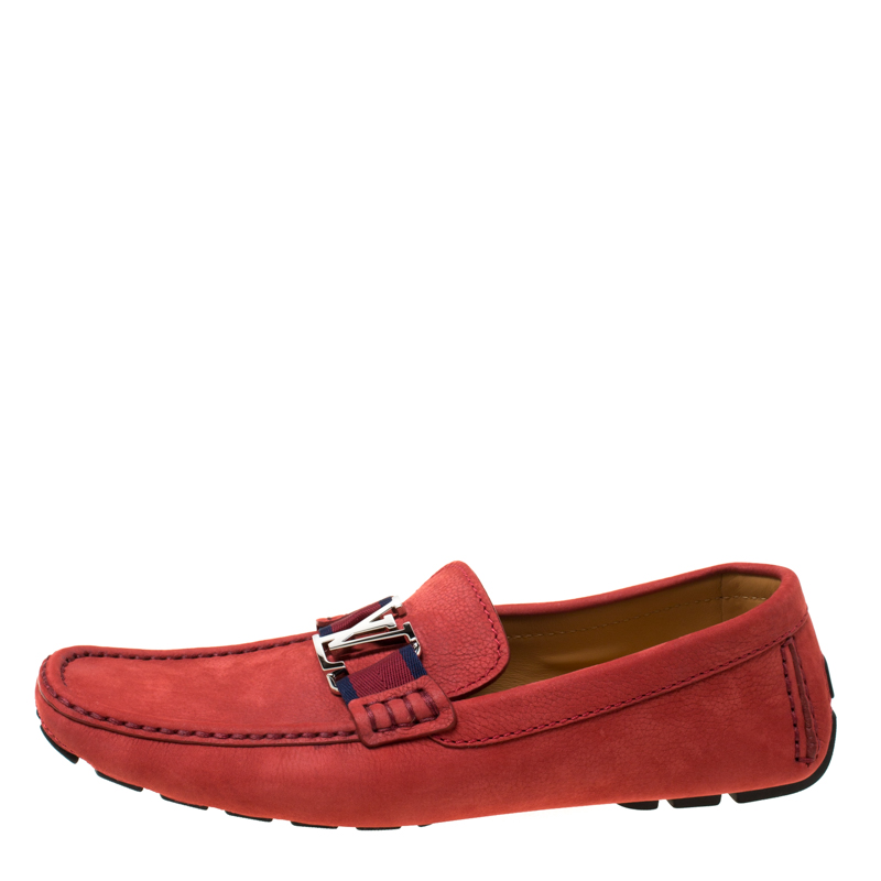 

Louis Vuitton Red Suede Monte Carlo Loafers Size