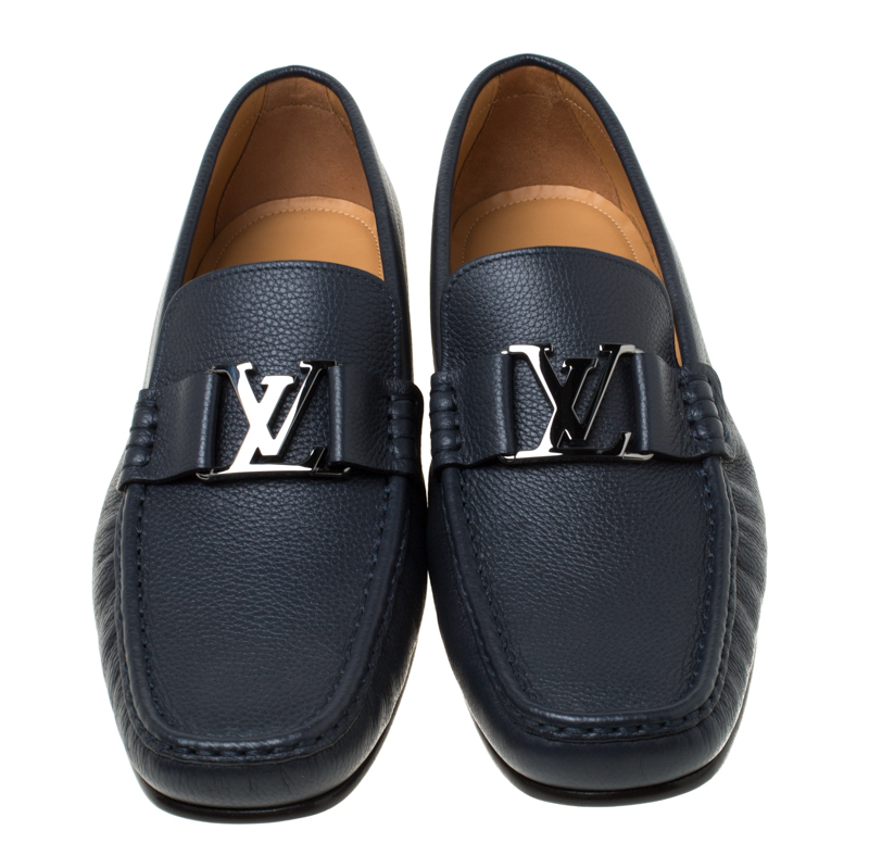 Louis Vuitton Dark Blue Leather Montaigne Loafers Size 43.5 Louis Vuitton