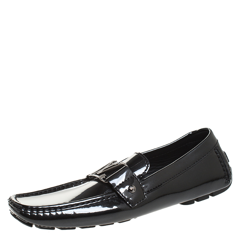 حذاء لوفرز لوي فيتون مونت كارلو جلد أسود مقاس 42