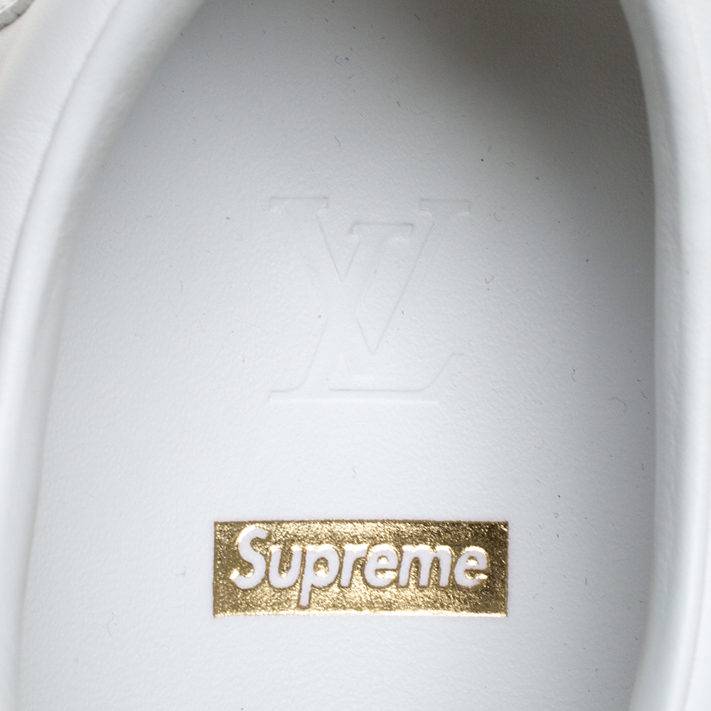 Louis Vuitton x Supreme White Leather and Monogram Canvas Trim Sport  Sneakers Size 40 Louis Vuitton