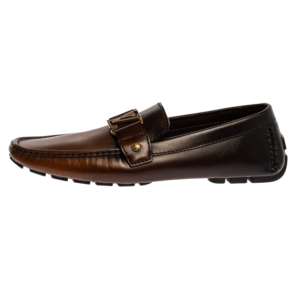 

Louis Vuitton Dark Brown Leather Montaigne Moccasins Size