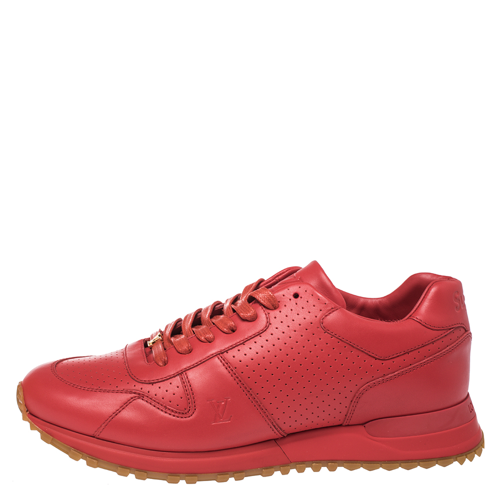 

Louis Vuitton x Supreme Red Leather Run Away Sneakers Size
