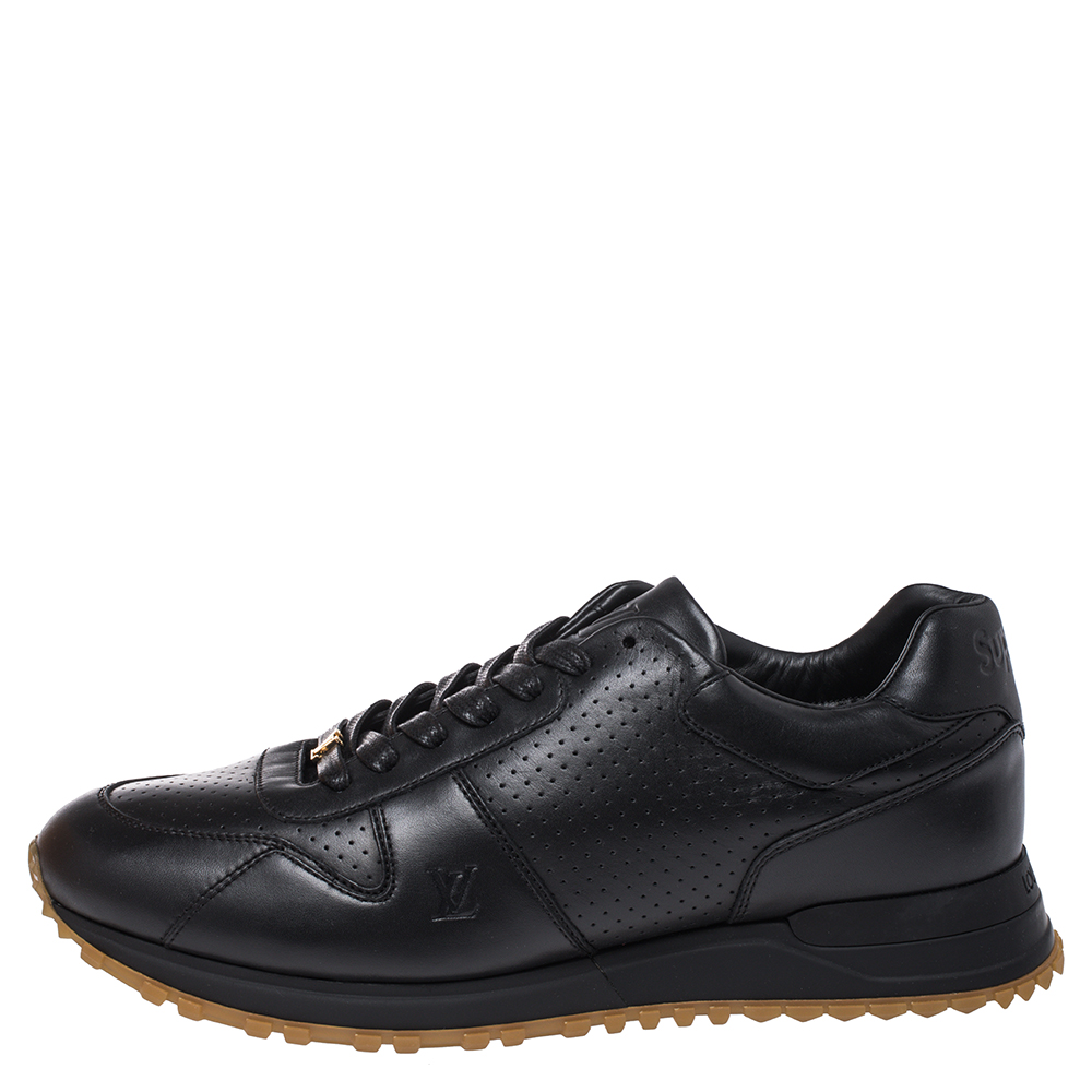 

Louis Vuitton x Supreme Black Leather Run Away Low Top Sneakers Size