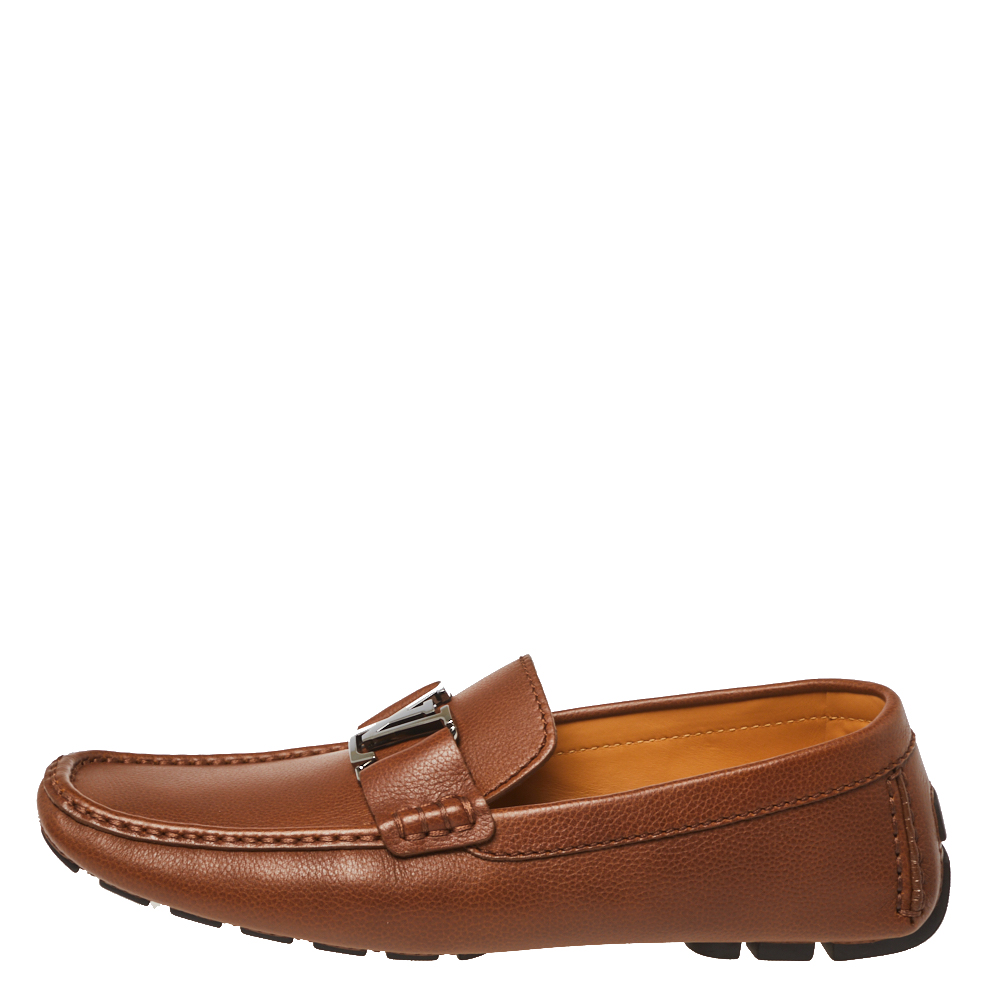 

Louis Vuitton Brown Leather Monte Carlo Slip On Loafers Size