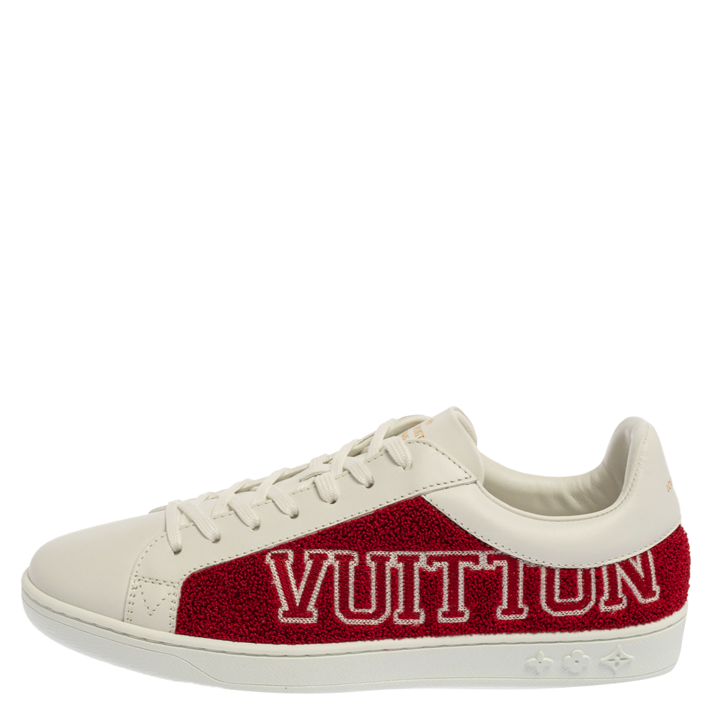 

Louis Vuitton White Leather And Blue/Red Terry Fabric Luxembourg Sneakers Size