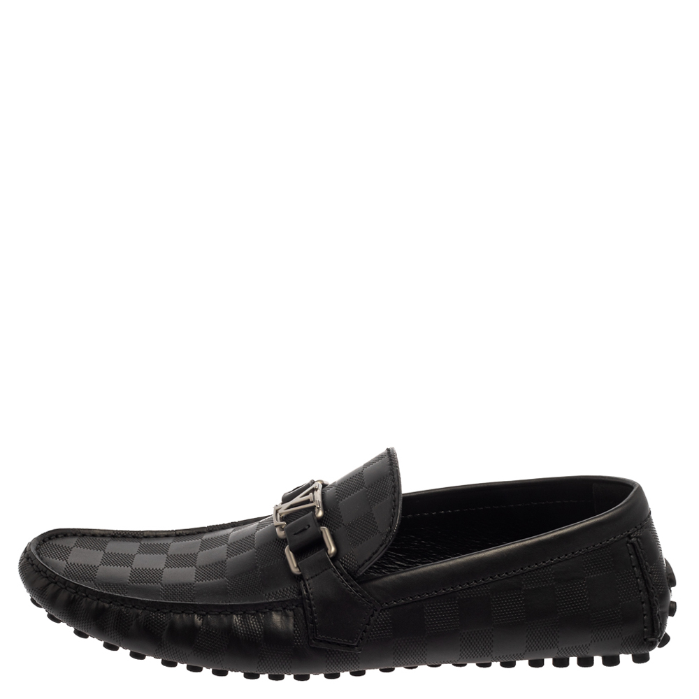 

Louis Vuitton Damier Black Leather Loafers Size