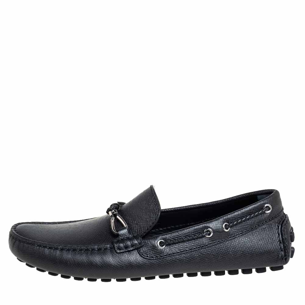 

Louis Vuitton Black Leather Raspail Slip On Moccasins Size