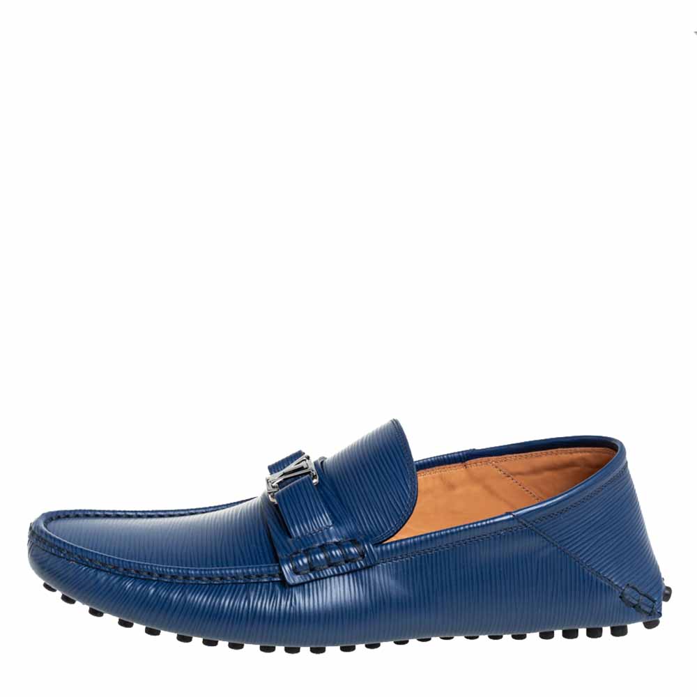 

Louis Vuitton Blue Epi Leather Hockenheim Slip On Loafers Size