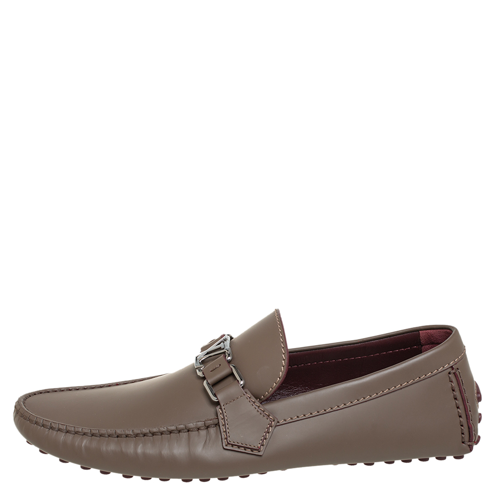 

Louis Vuitton Brown Leather Hockenheim Slip On Loafers Size