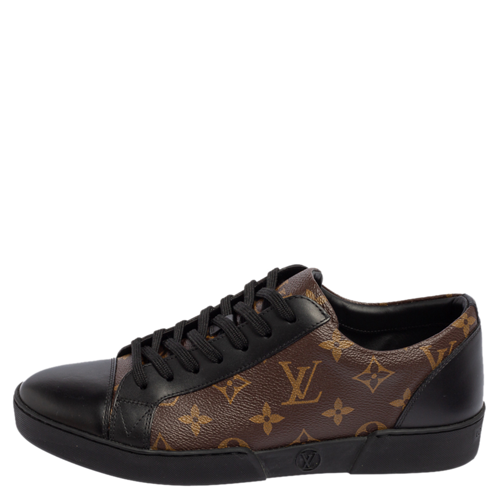 

Louis Vuitton Monogram Canvas And Black Leather Match Up Sneakers Size, Brown