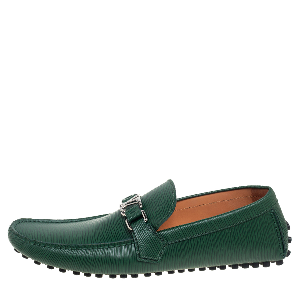 

Louis Vuitton Green Epi Leather Hockenheim Car Slip On Loafers Size