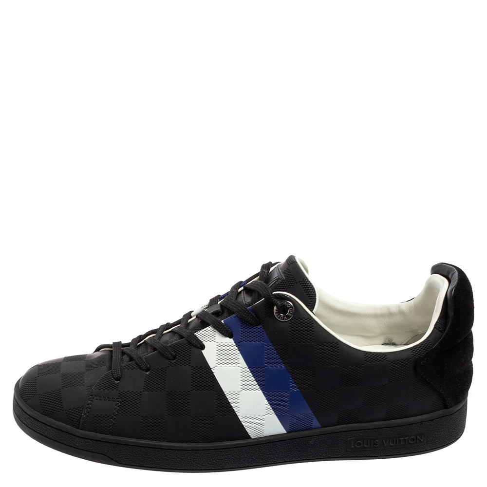 

Louis Vuitton Black Suede And Leather Damier Infini Frontrow Sneakers Size
