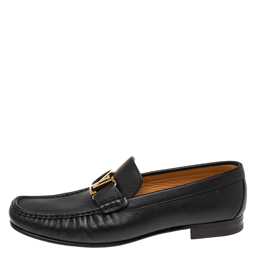

Louis Vuitton Black Leather Monte Carlo Loafers Size
