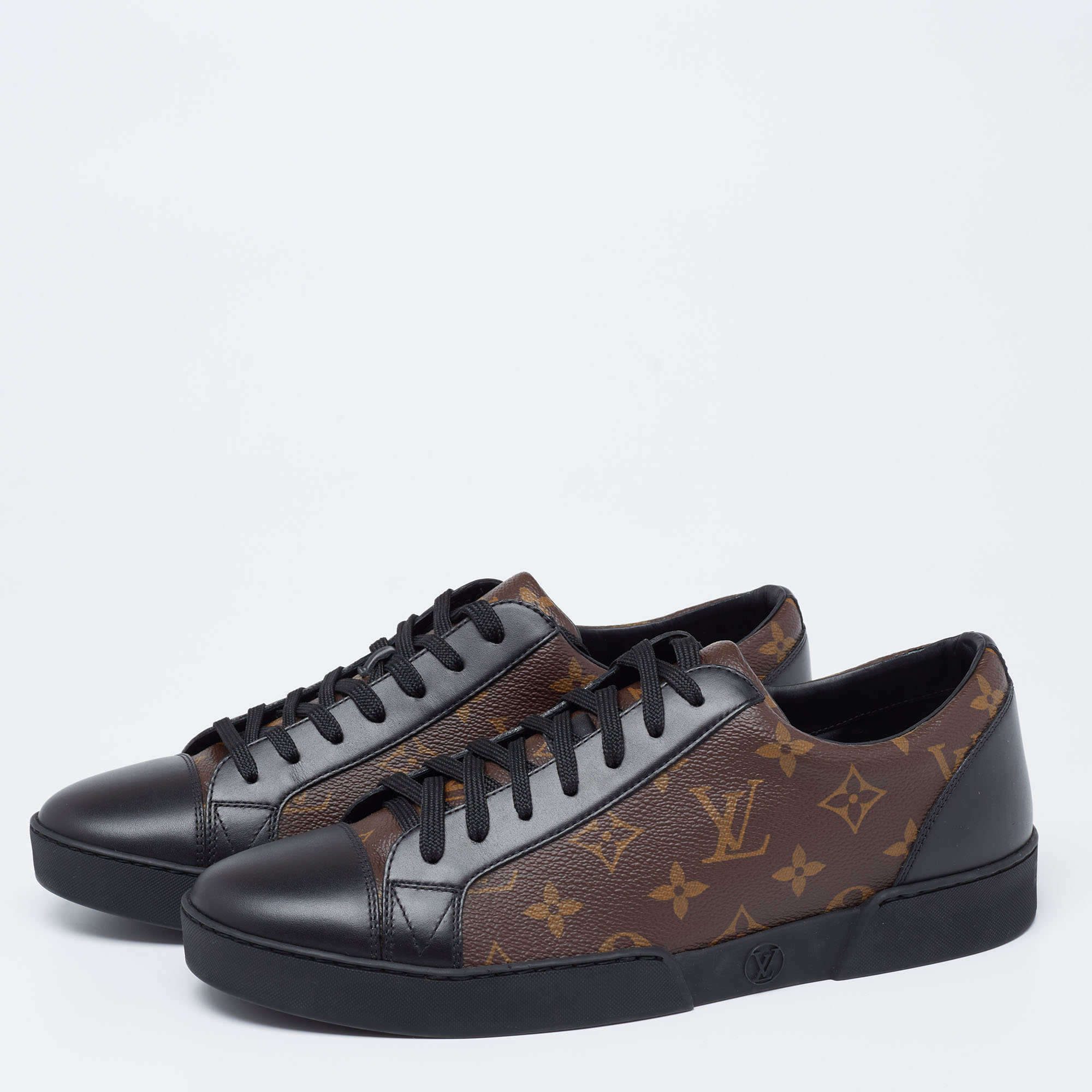 

Louis Vuitton Brown/Black Monogram Canvas and Leather Match Up Sneakers Size