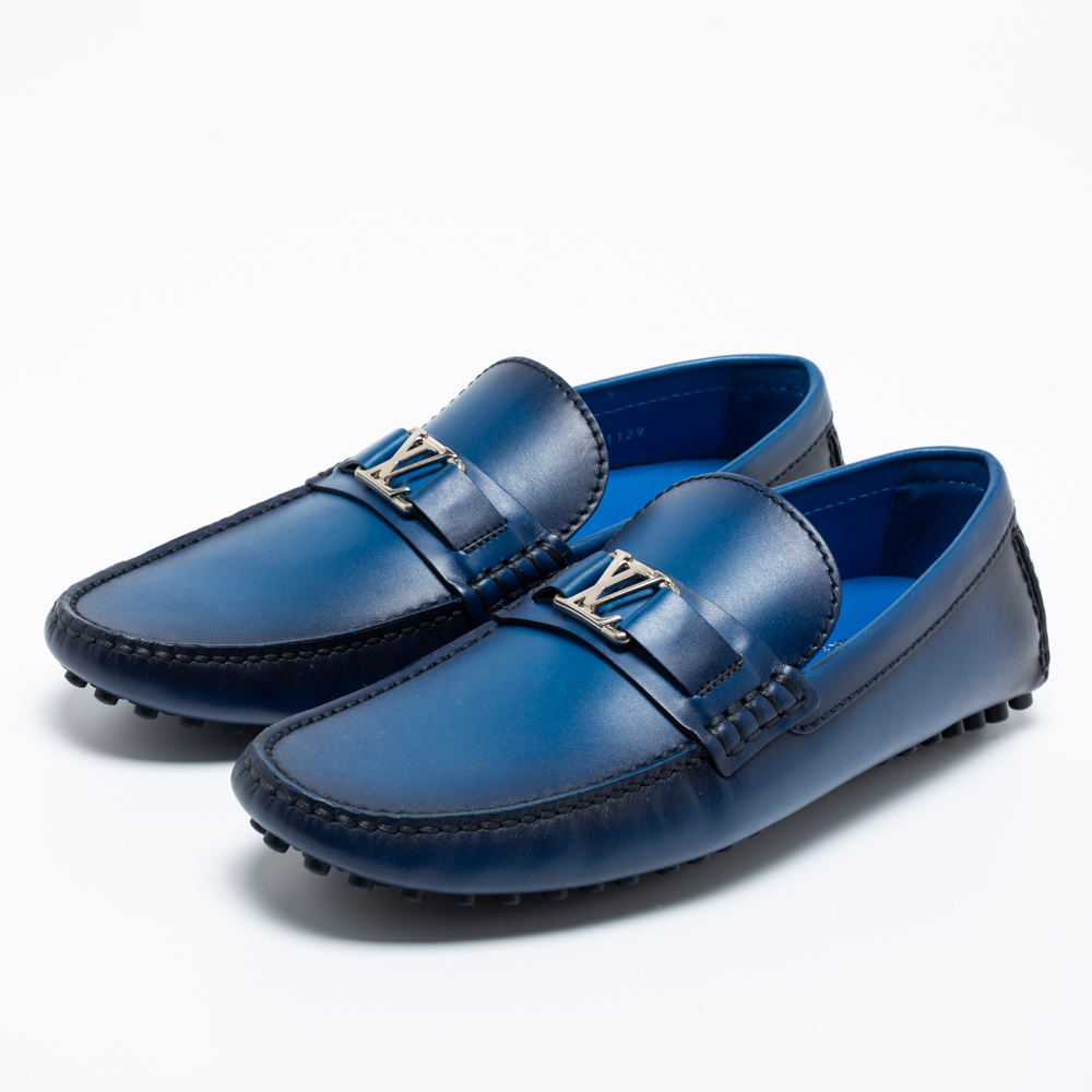 

Louis Vuitton Two-Tone Leather Major Slip-On Loafers Size, Blue