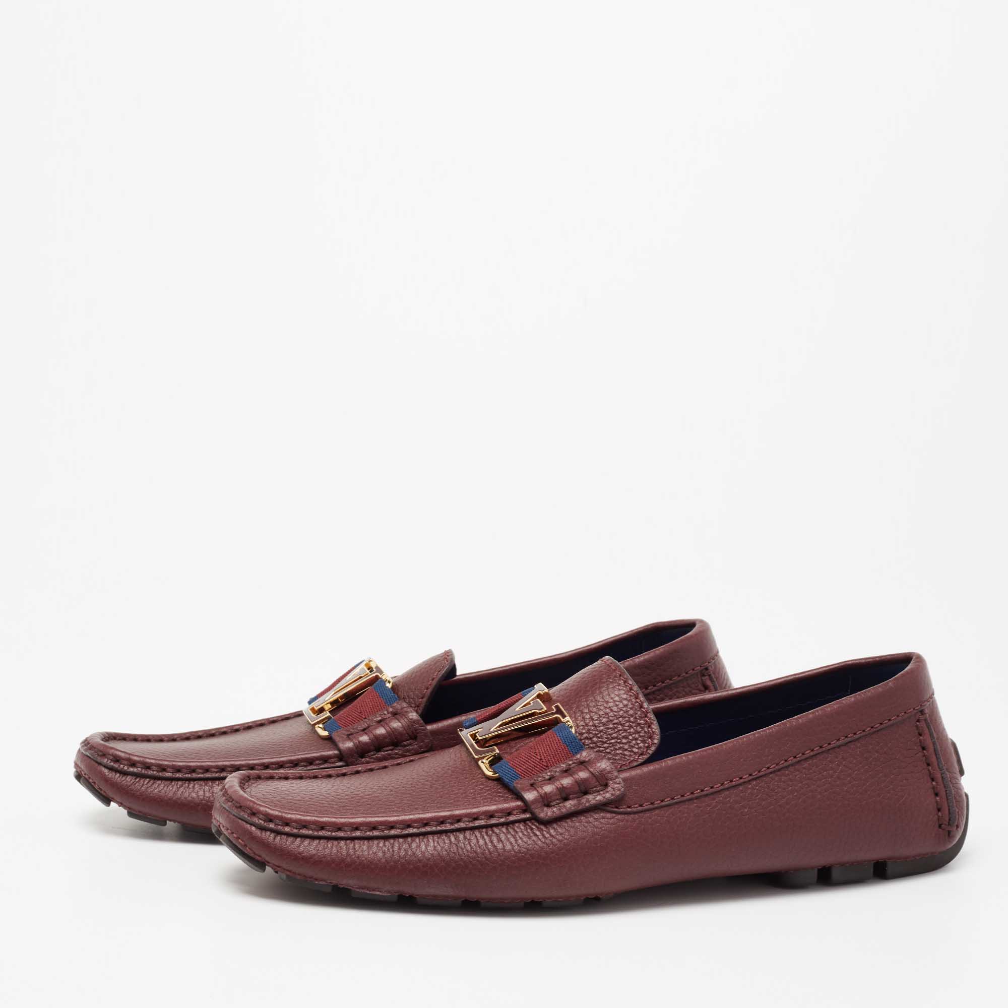 

Louis Vuitton Burgundy Leather Monte Carlo Loafers Size