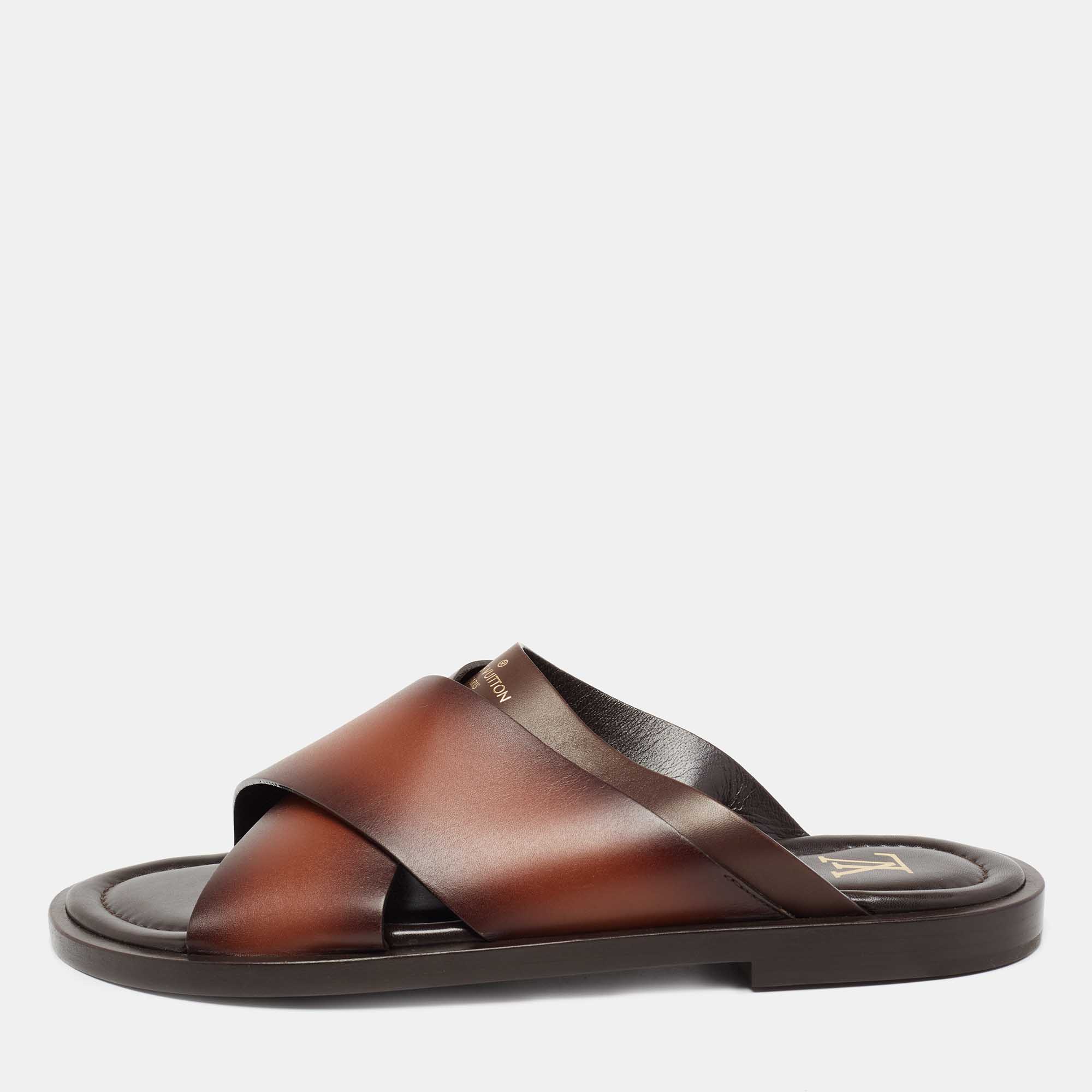 Louis Vuitton Brown Leather Open Toe Sandals Size 41 Louis Vuitton | The  Luxury Closet