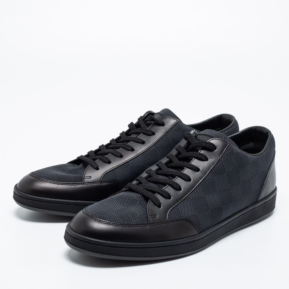 

Louis Vuitton Graphite/Black Damier Nylon and Leather Offshore Low-Top Sneakers Size