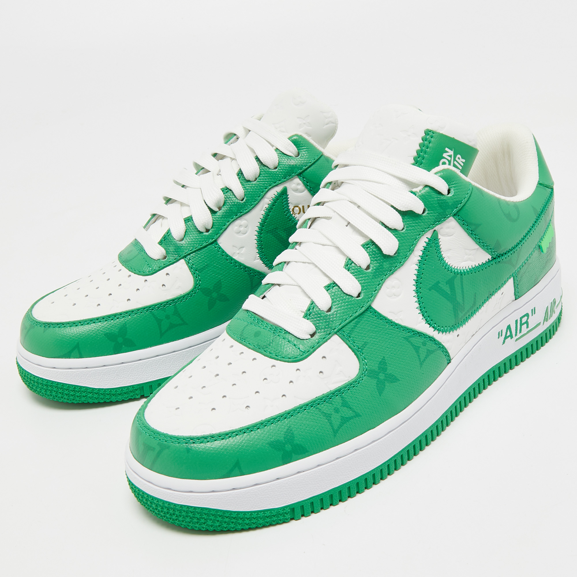 

Louis Vuitton x Nike Air Force 1 Low Green Leather Sneakers Size