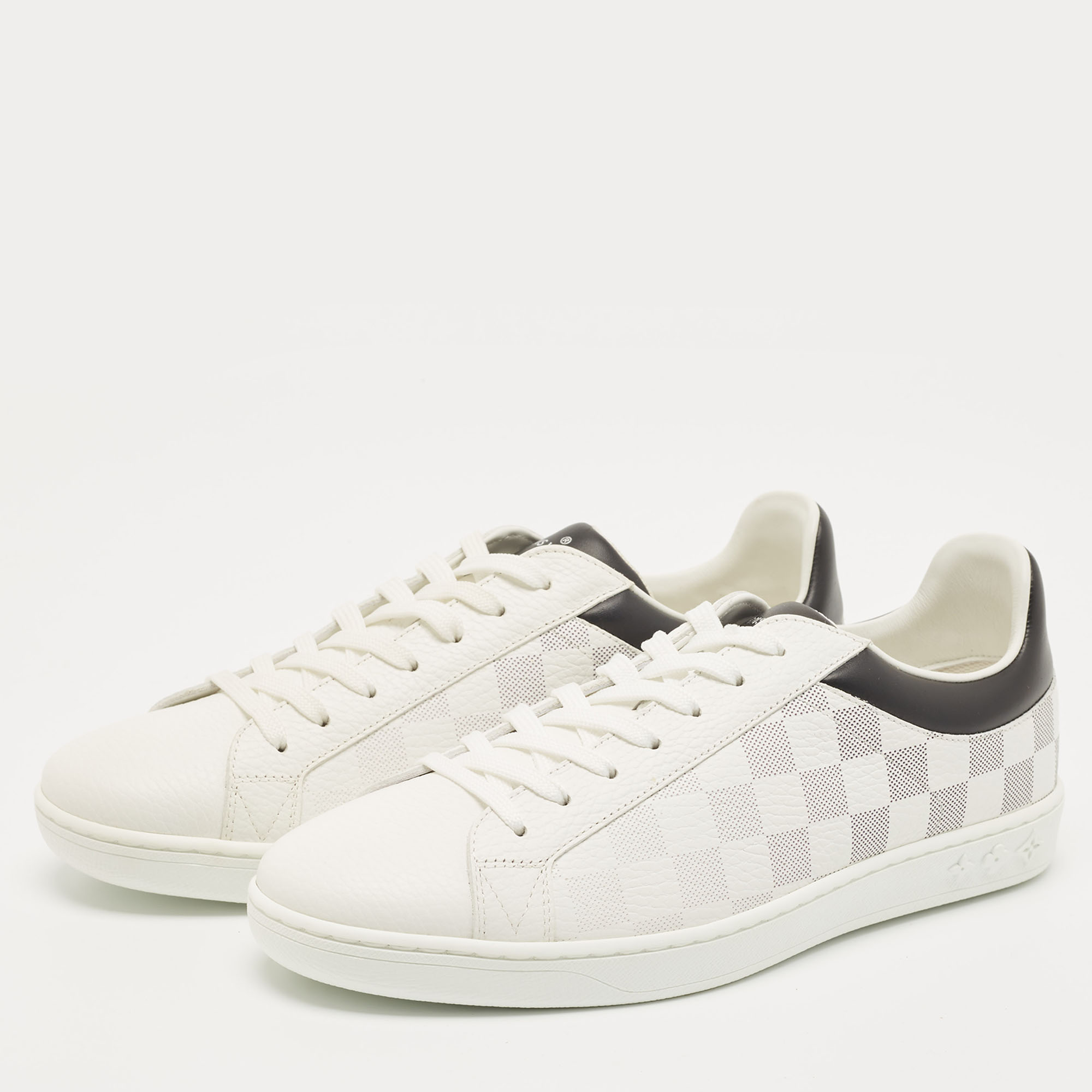 

Louis Vuitton White/Black Leather Gradient Check Print Luxembourg Sneakers Size