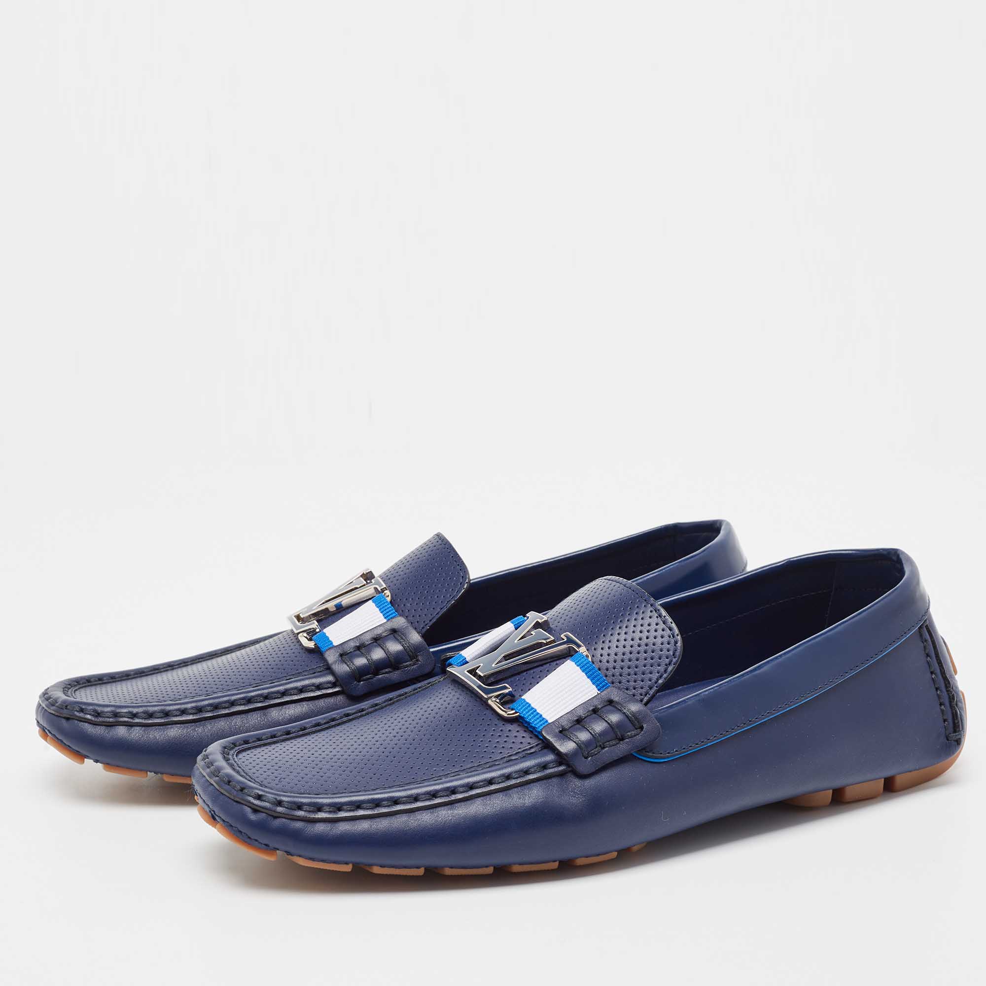 

Louis Vuitton Blue Leather Monte Carlo Loafers Size