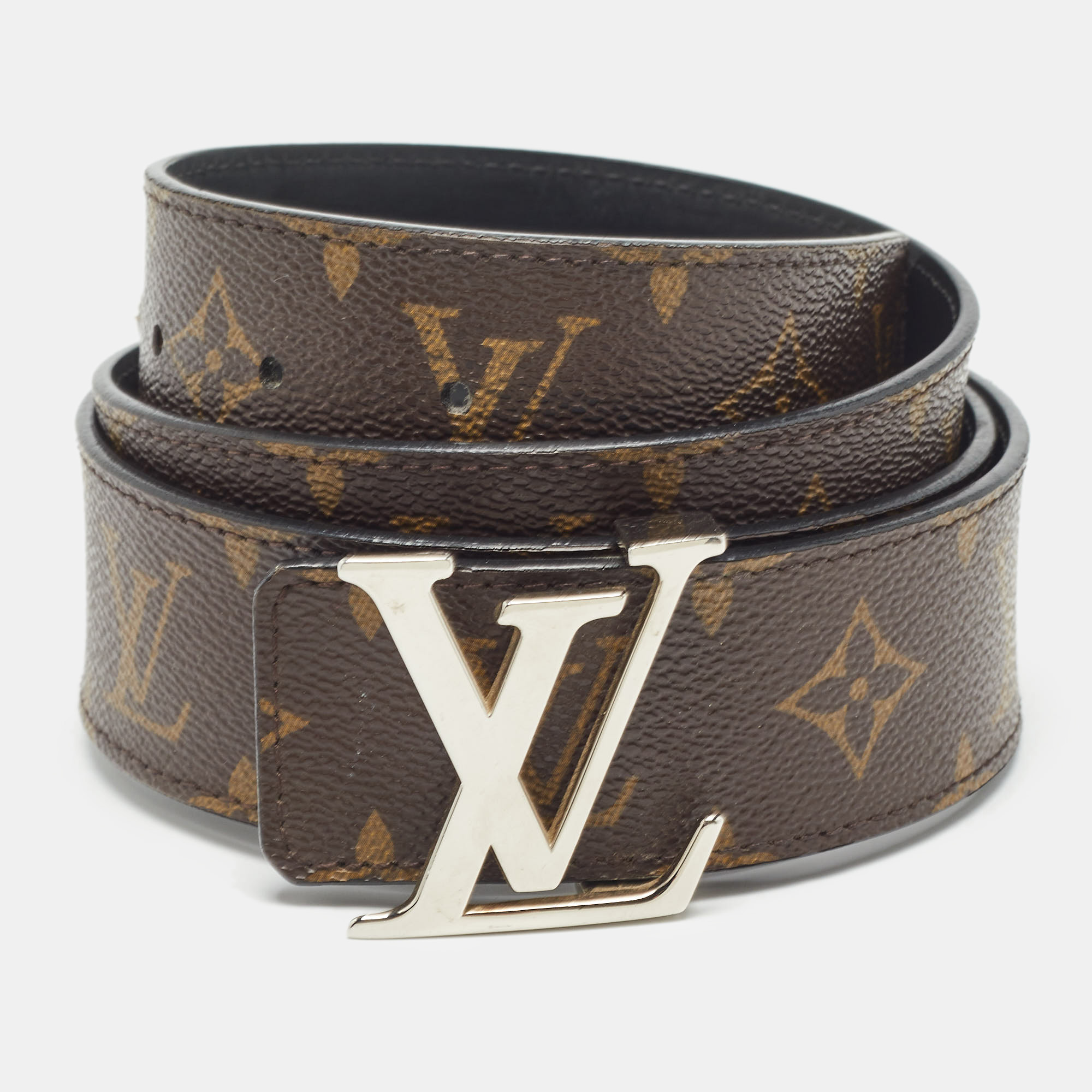 

Louis Vuitton Black Monogram Canvas and Leather LV Initiales Reversible Belt