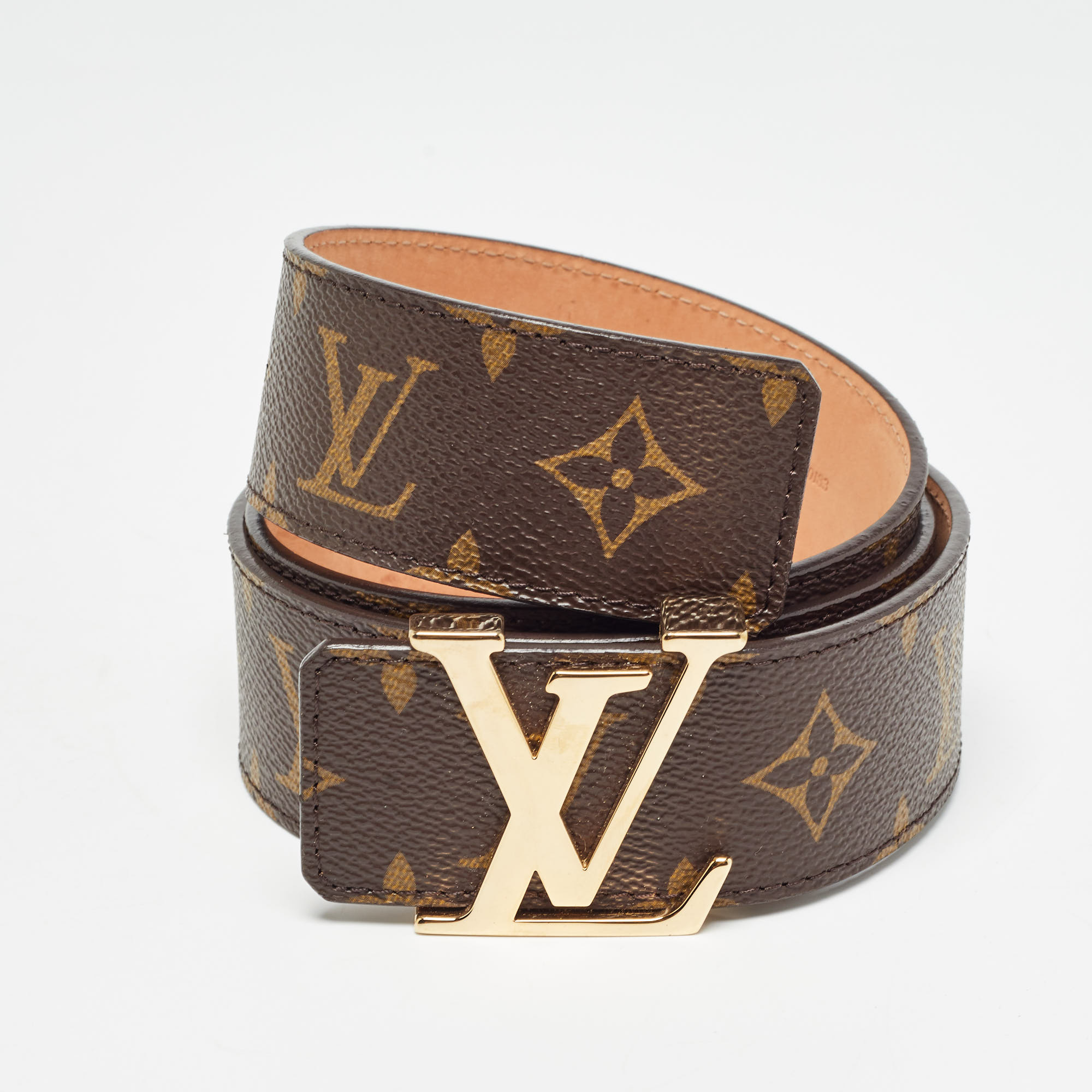 

Louis Vuitton Monogram Canvas LV Initiales Belt, Brown