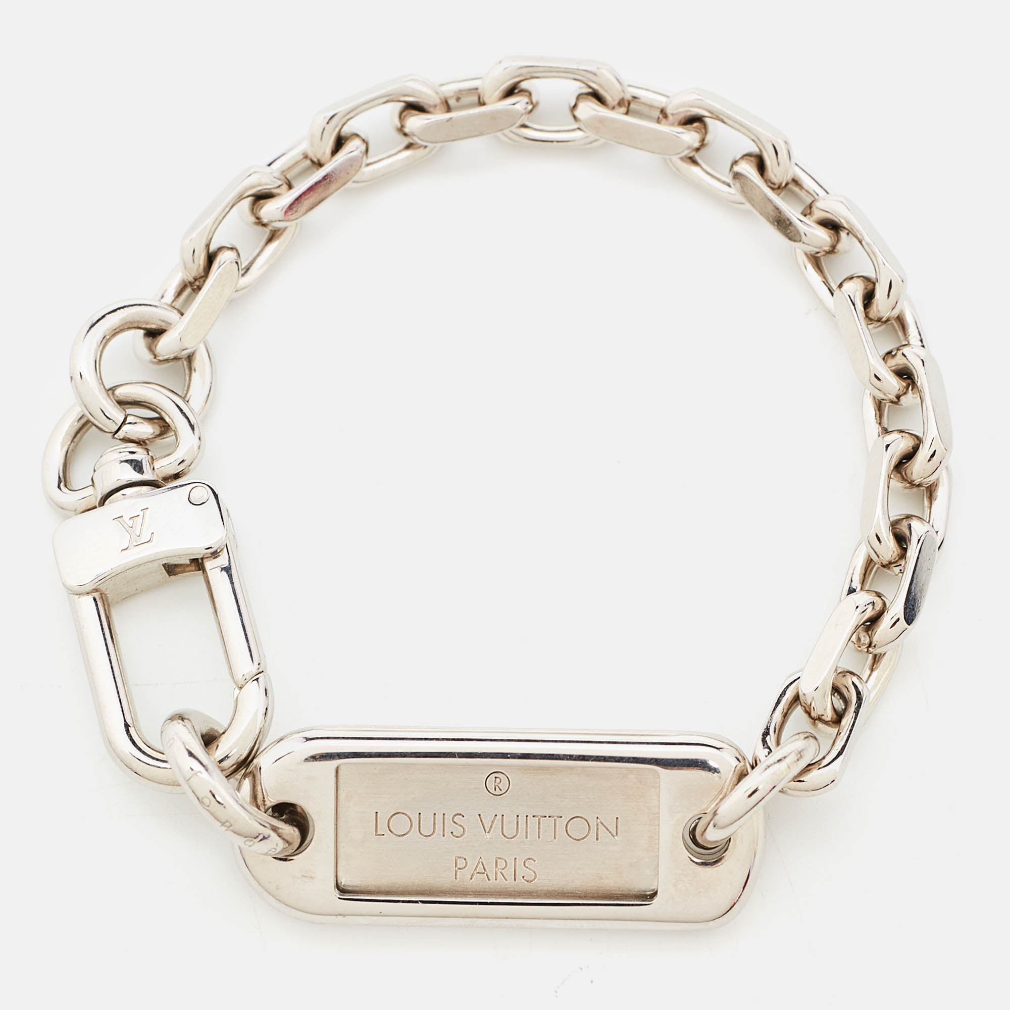 

Louis Vuitton Silver Tone Chain Bracelet