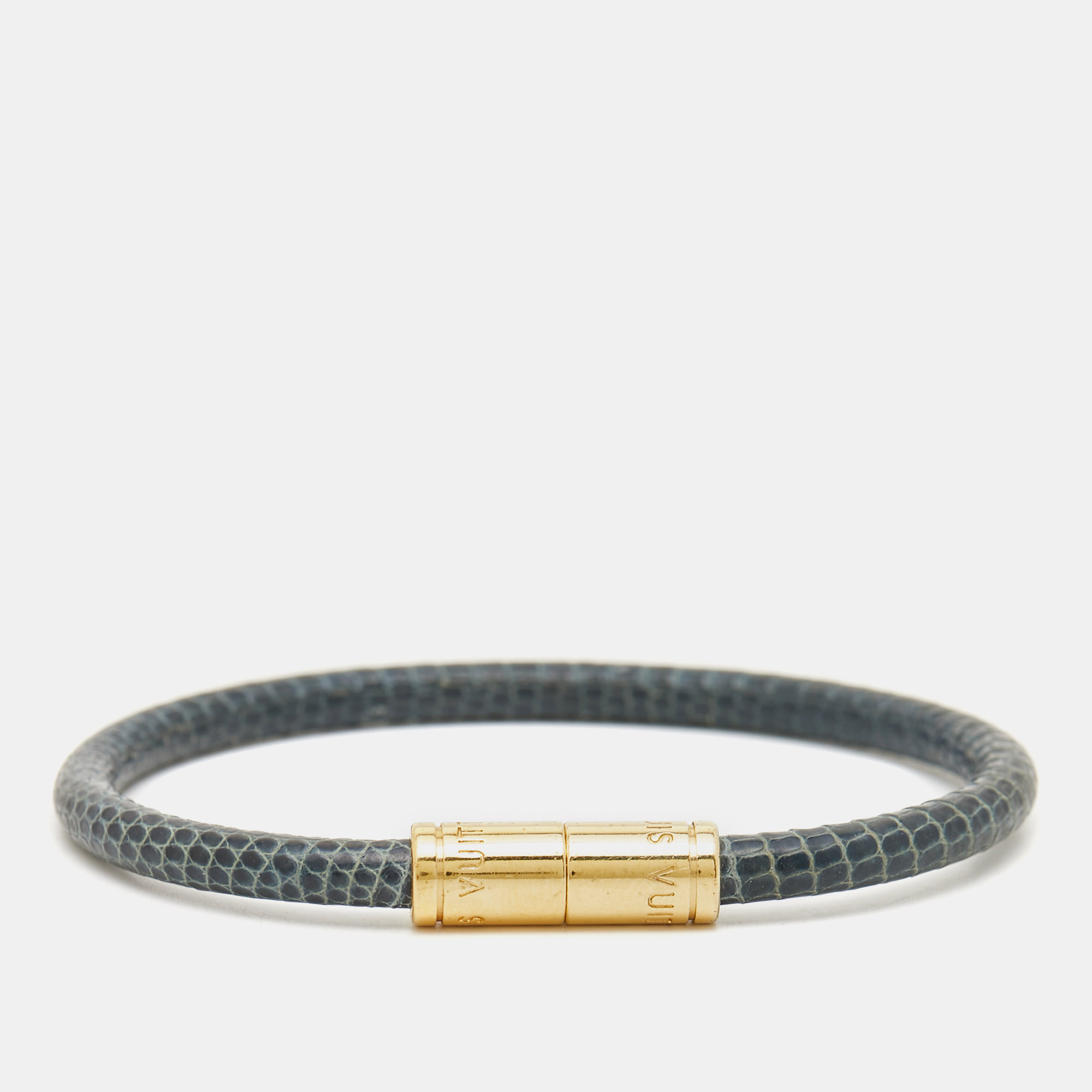 

Louis Vuitton Keep It Leather Gold Tone Bracelet