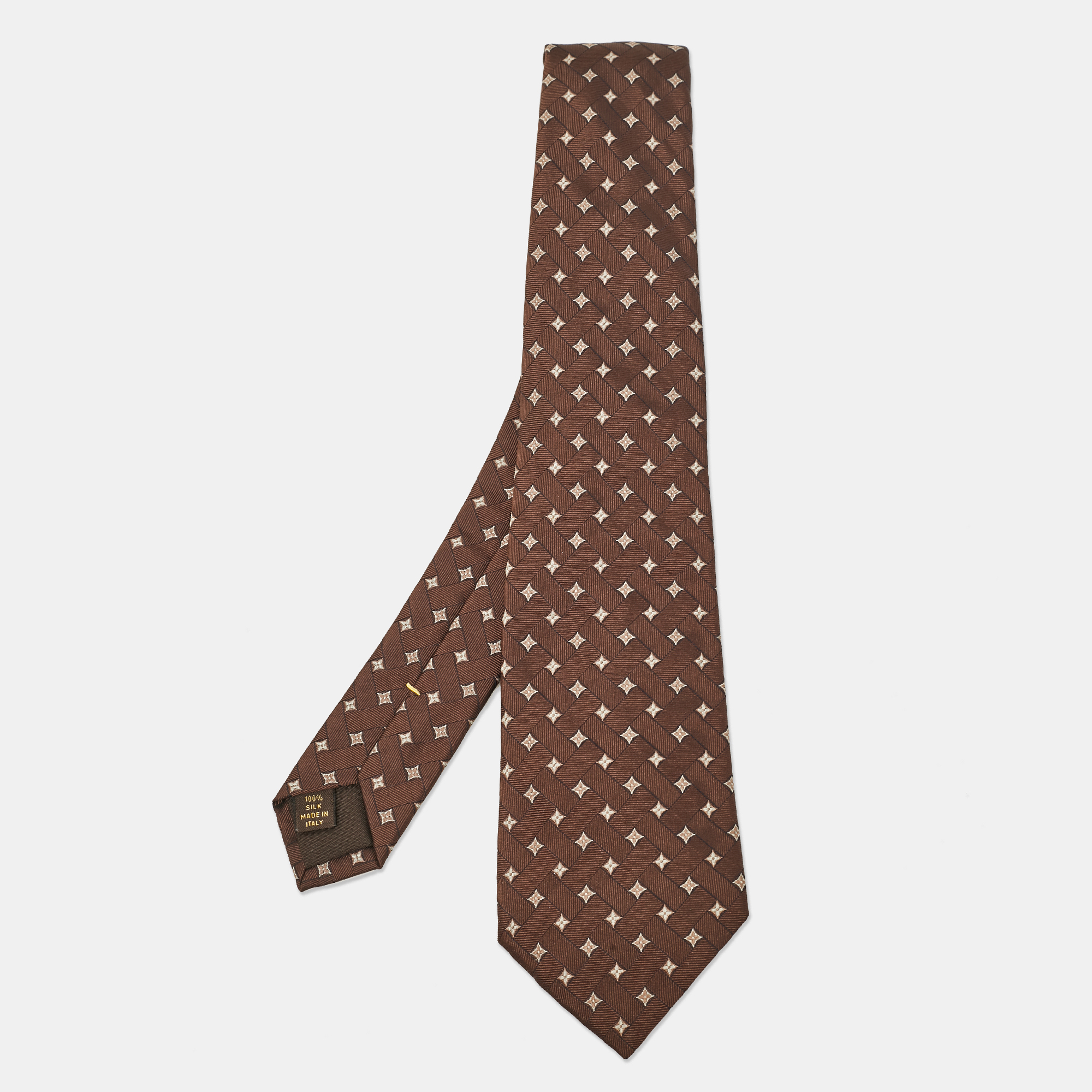 

Louis Vuitton Brown Monogram Patterned Silk Tie