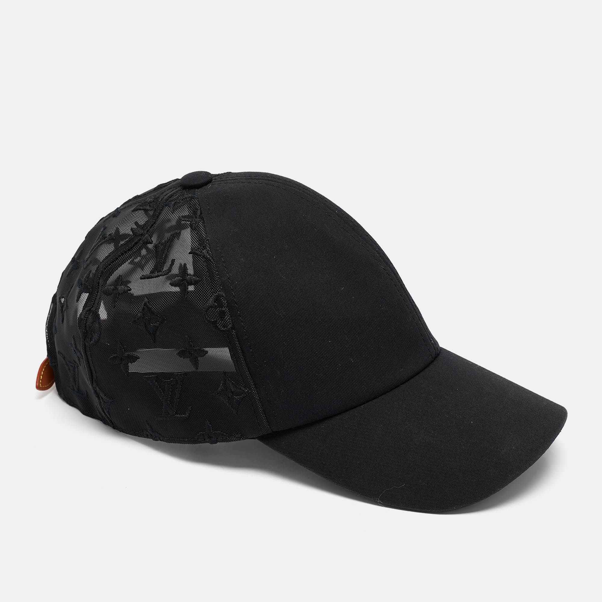 

Louis Vuitton Black Cotton and Monogram Mesh Baseball Cap