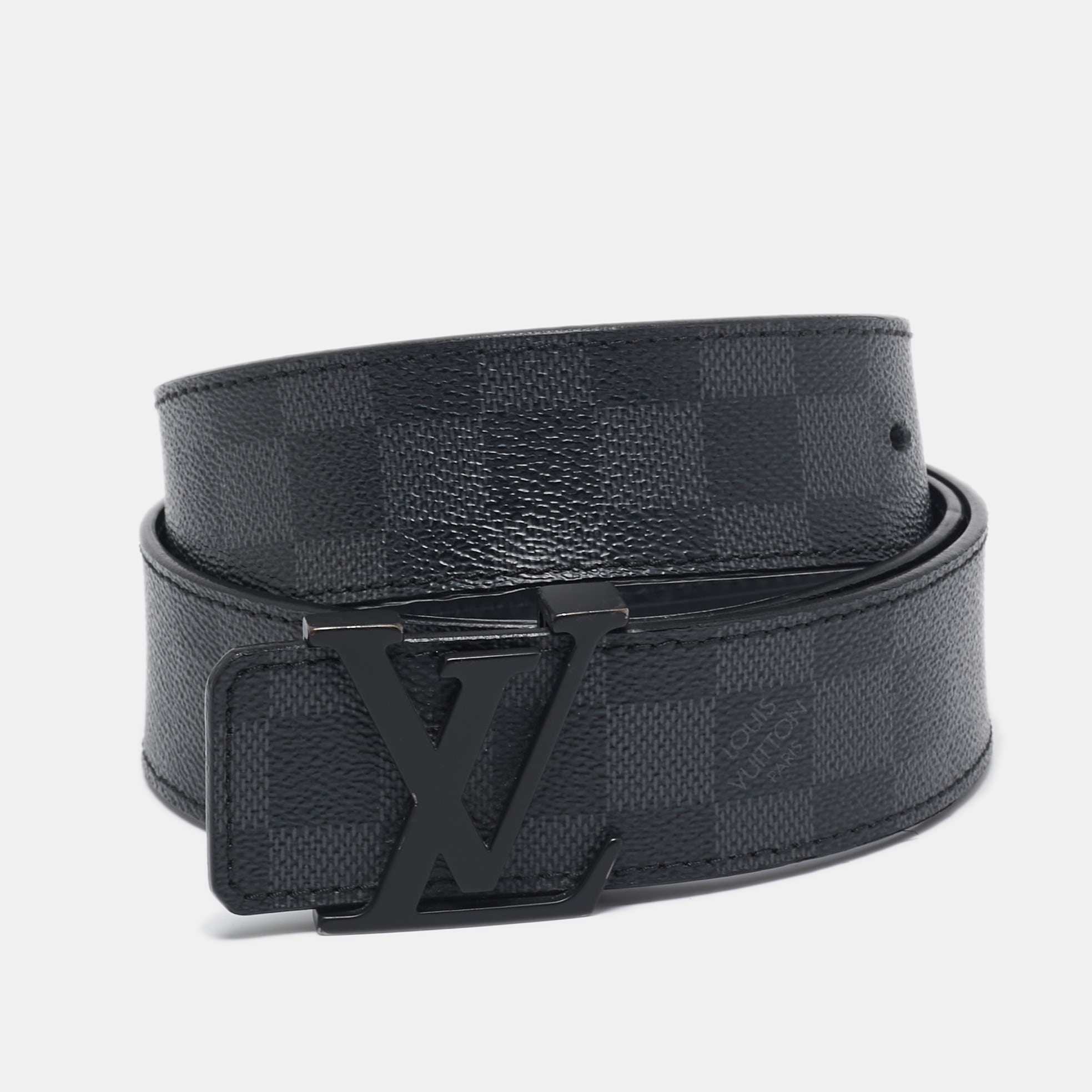 

Louis Vuitton Damier Graphite Canvas LV Initiales Belt, Black