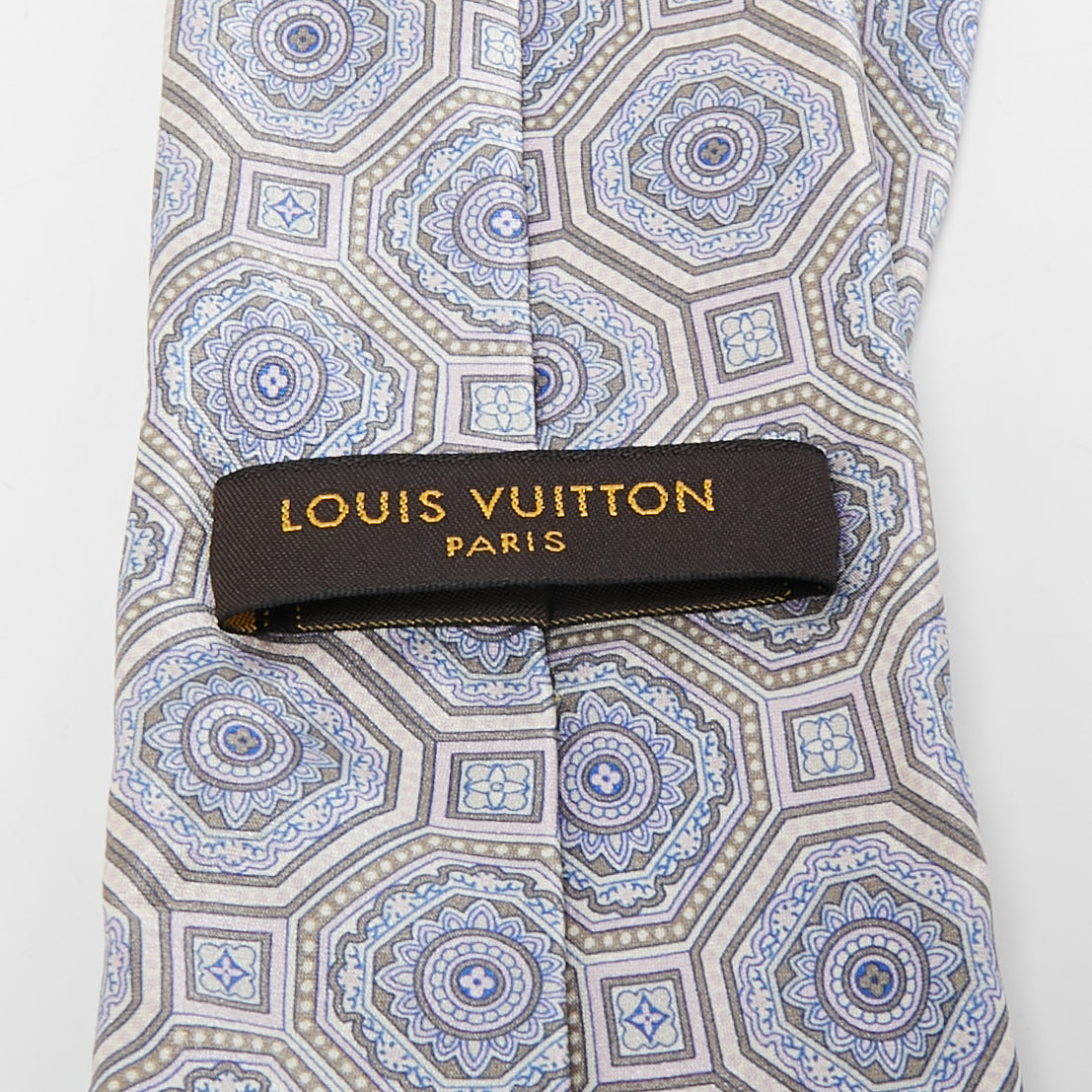 Louis Vuitton Blue Print Silk Tie 