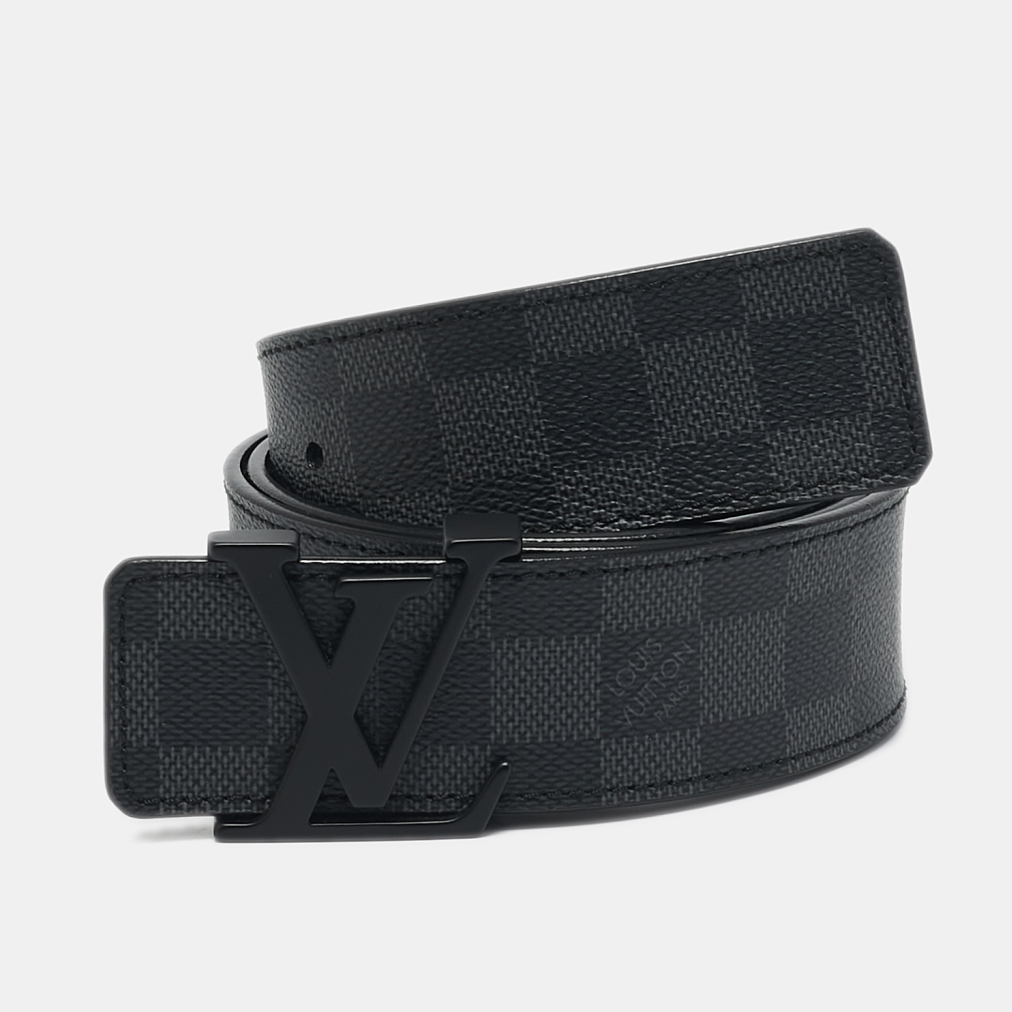 

Louis Vuitton Damier Graphite Canvas LV Initiales Belt, Black