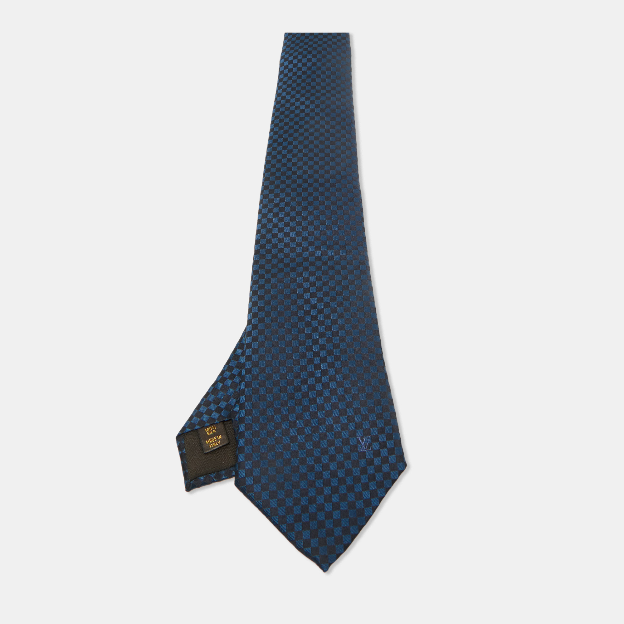 

Louis Vuitton Blue/Black Damier Silk Tie