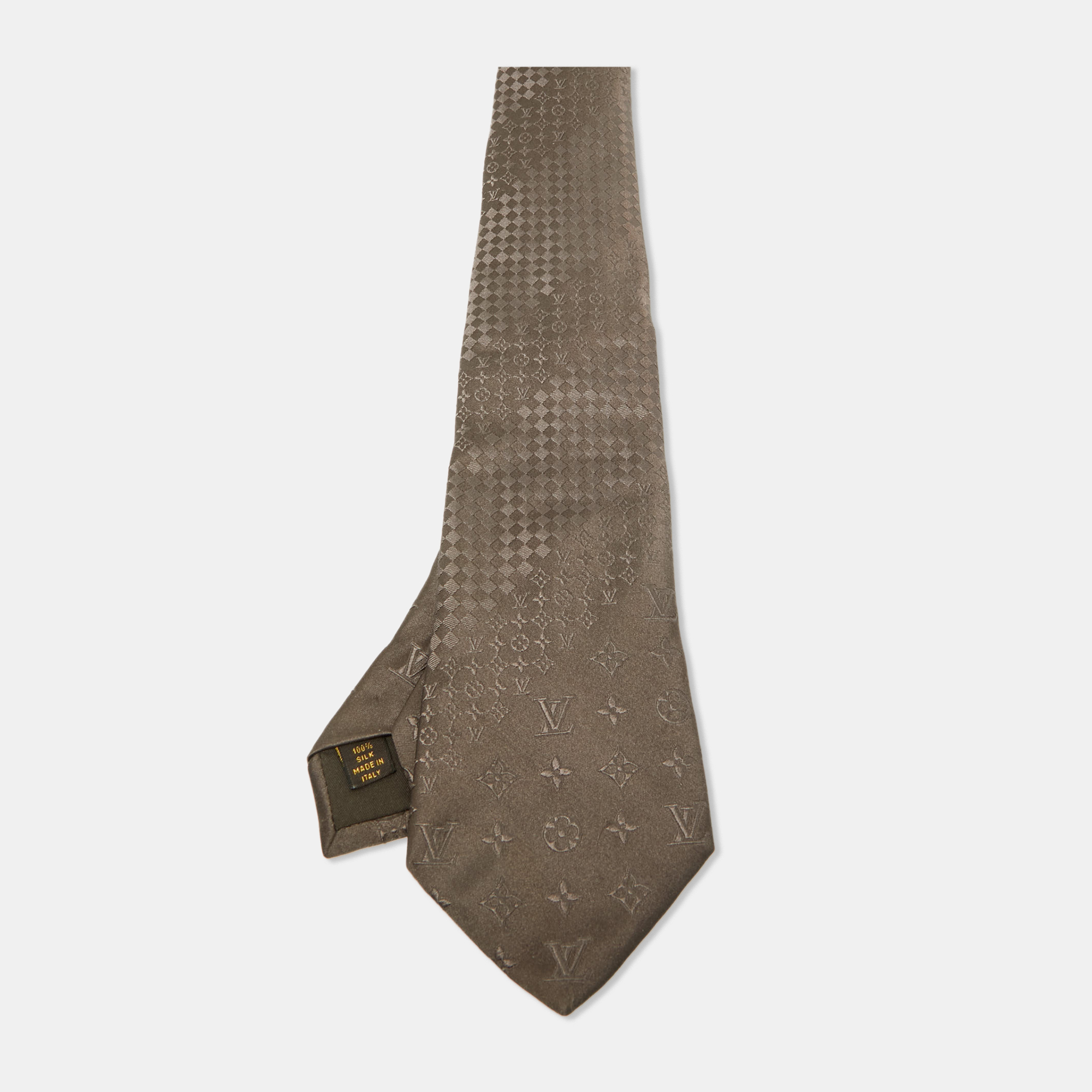 

Louis Vuitton Brown LV Jacquard Silk Tie