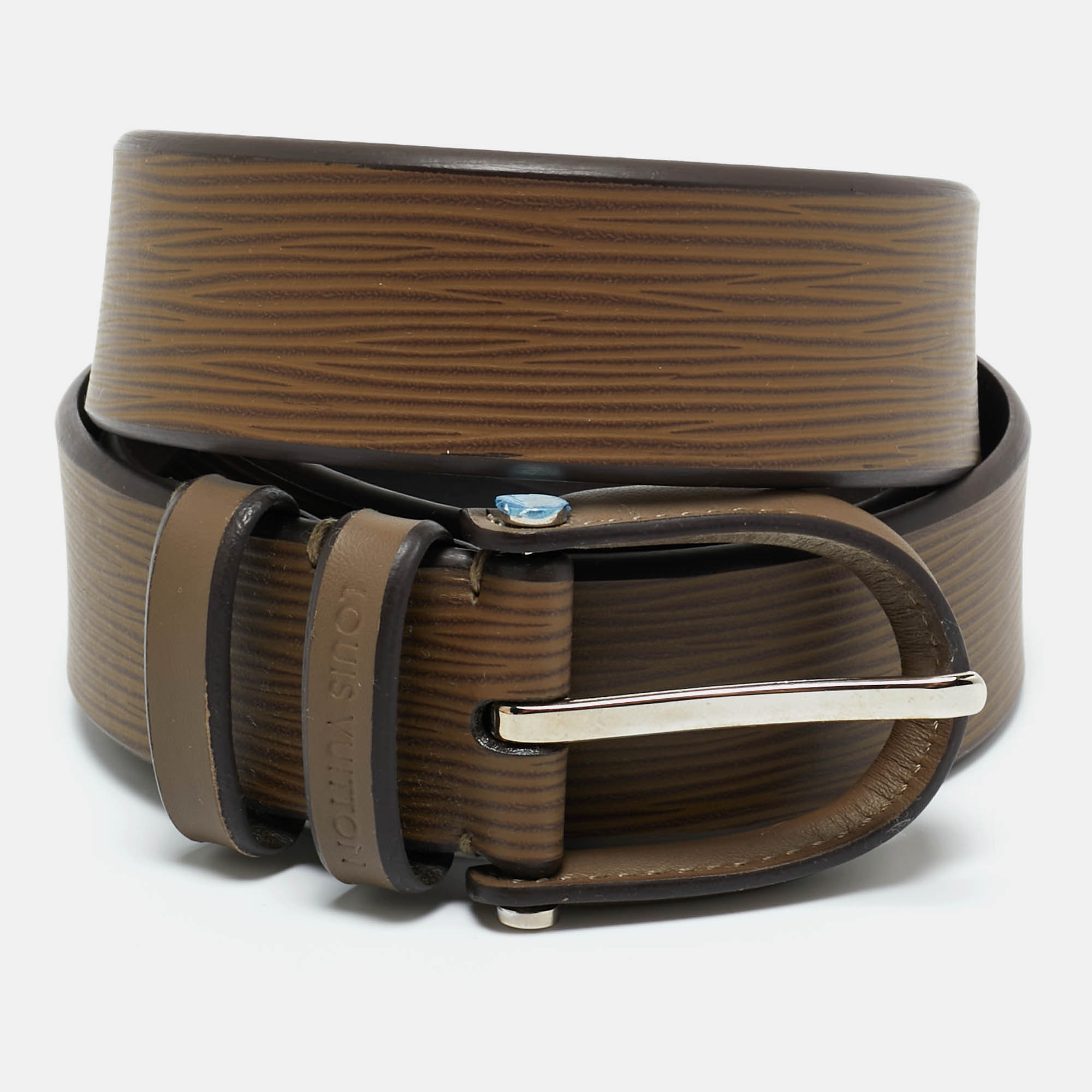 Louis Vuitton Brown Epi Leather Buckle Belt 95CM