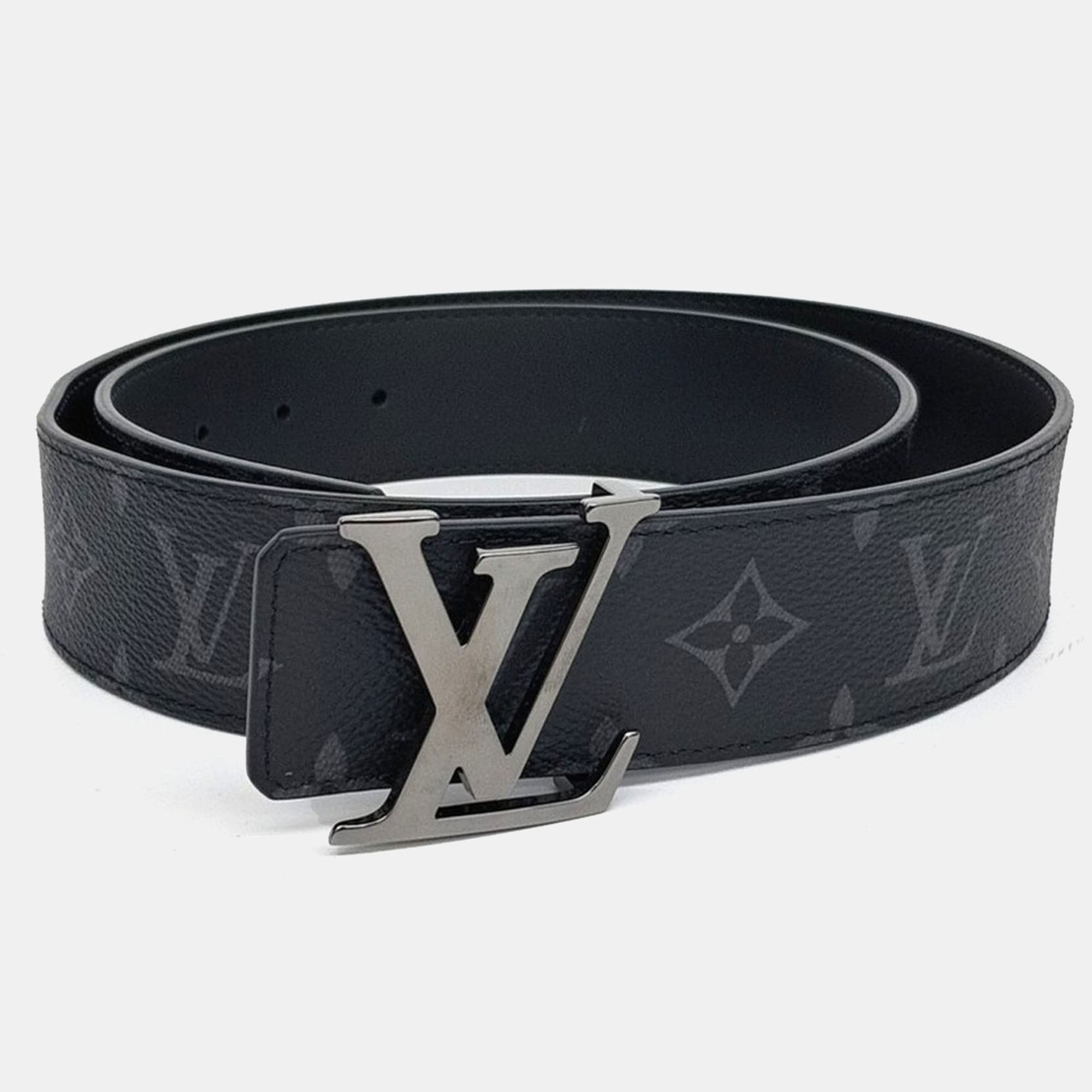Pre-owned Louis Vuitton Black Leather Eclipse Reversible Belt