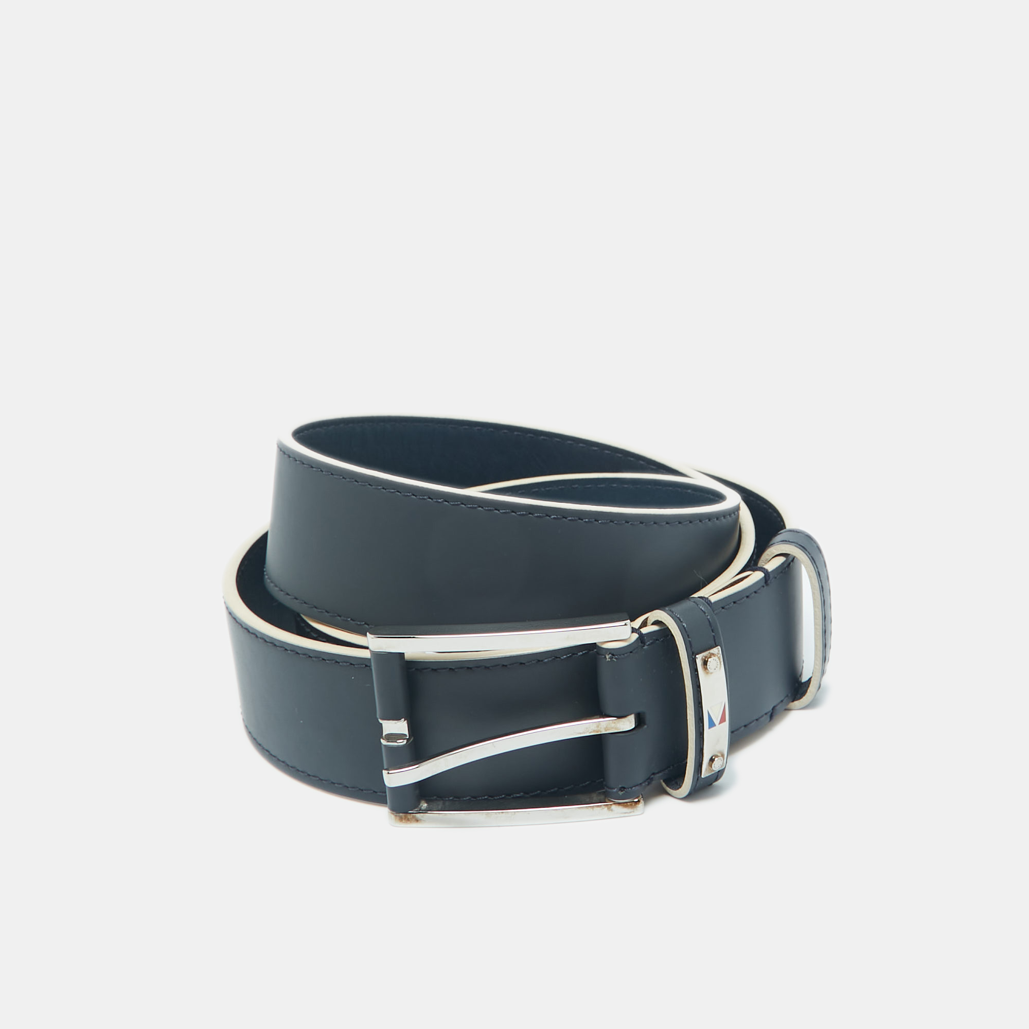 

Louis Vuitton Navy Blue Leather America's Cup Belt