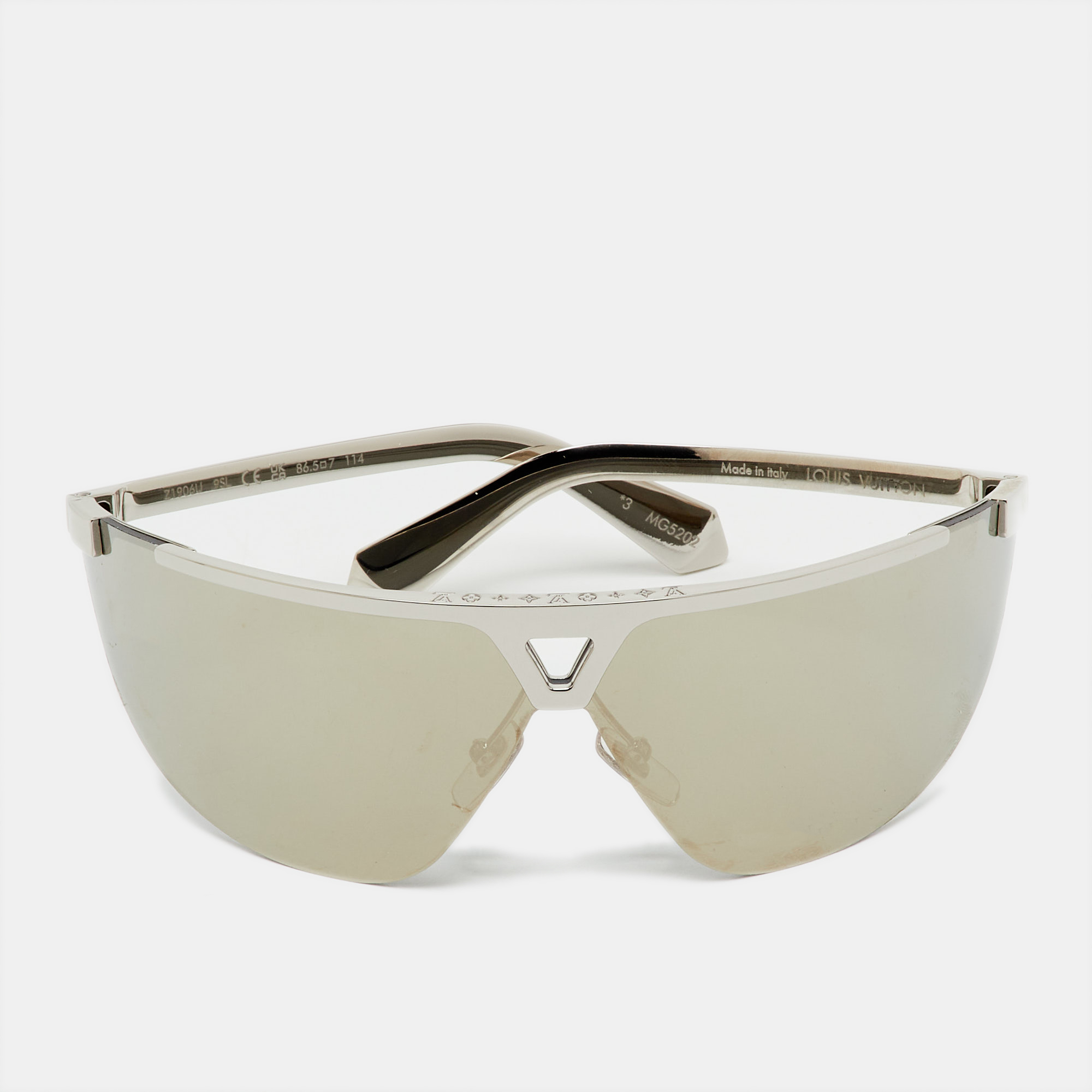 

Louis Vuitton Silver Tone Z1906U 1.1 Evidence Futura Mask Sunglasses, Grey